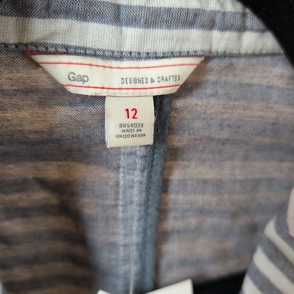 GAP Women's Blazer in Gray and White Stripes - Picture 2 of 7
